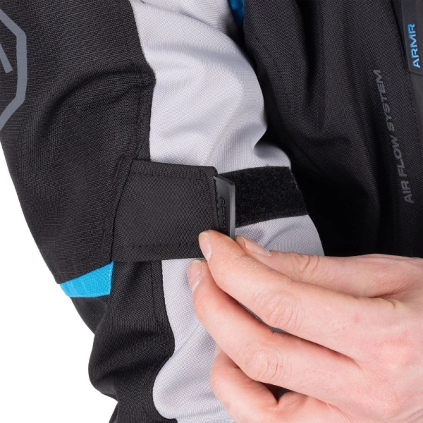 Motorrad-Textiljacke "Kiso 4.0" - ARMR - wasserdicht - schwarz/hellgrau/blau